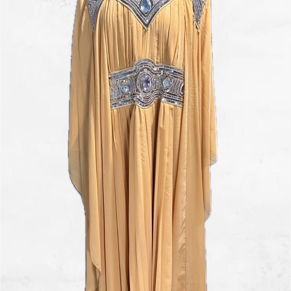 Glamorous Gold Gown/Dress with Silver Accents